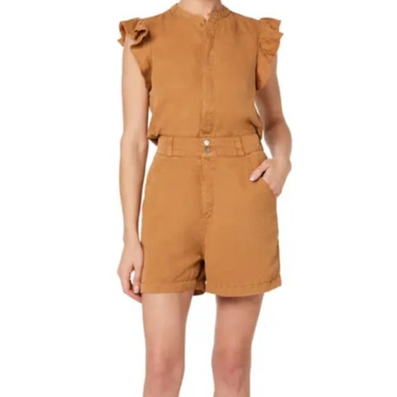 Joe's Jeans romper Emilia flutter sleeve brown size Small S - Picture 1 of 6